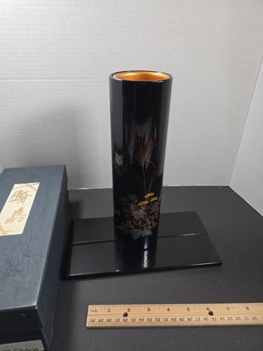 Wajima lacquer vase - lacquer,
