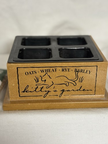 Kitty garden wooden box - "kitty's, garden,