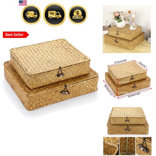 Set flat woven - of, wicker